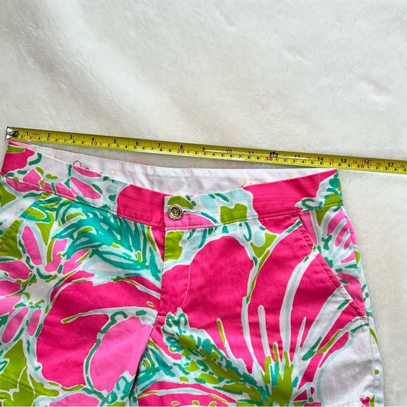 Lilly Pulitzer Buttercup Shorts Flamingo Pink Don’t Give A Cluck Size 2 - Picture 14 of 16